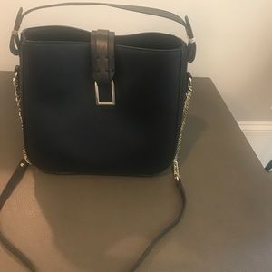 Zara black bag with gold chain